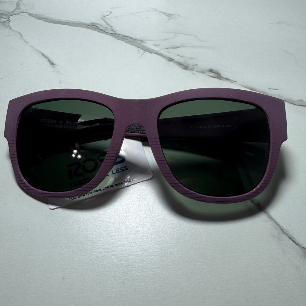 Costa Del Mar Pescador Sunglasses Matte Purple Green Mirror Lenses 06S9084-0155